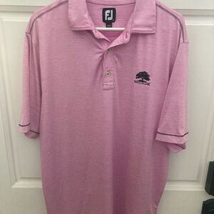 FootJoy Men's Polo in Light Pink - white oak golf club logo